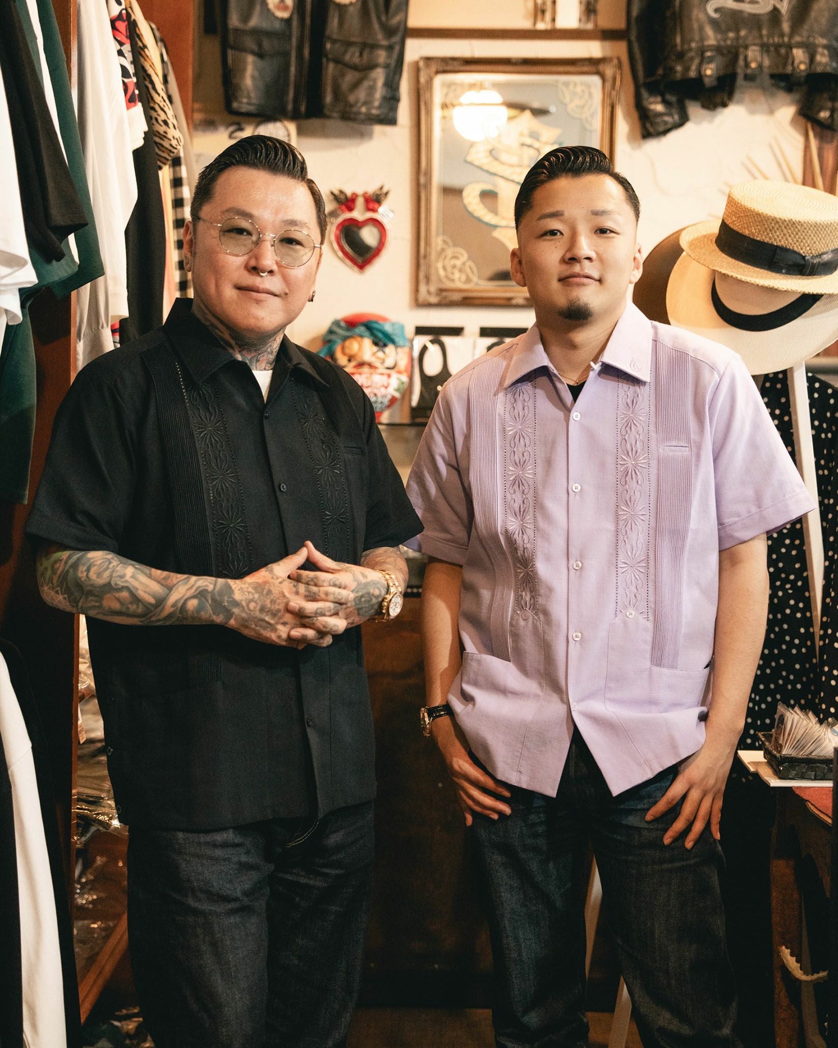 Classic×Estrella Standard【REJILLADA】【 S/S GUAYABERA】【Lavender