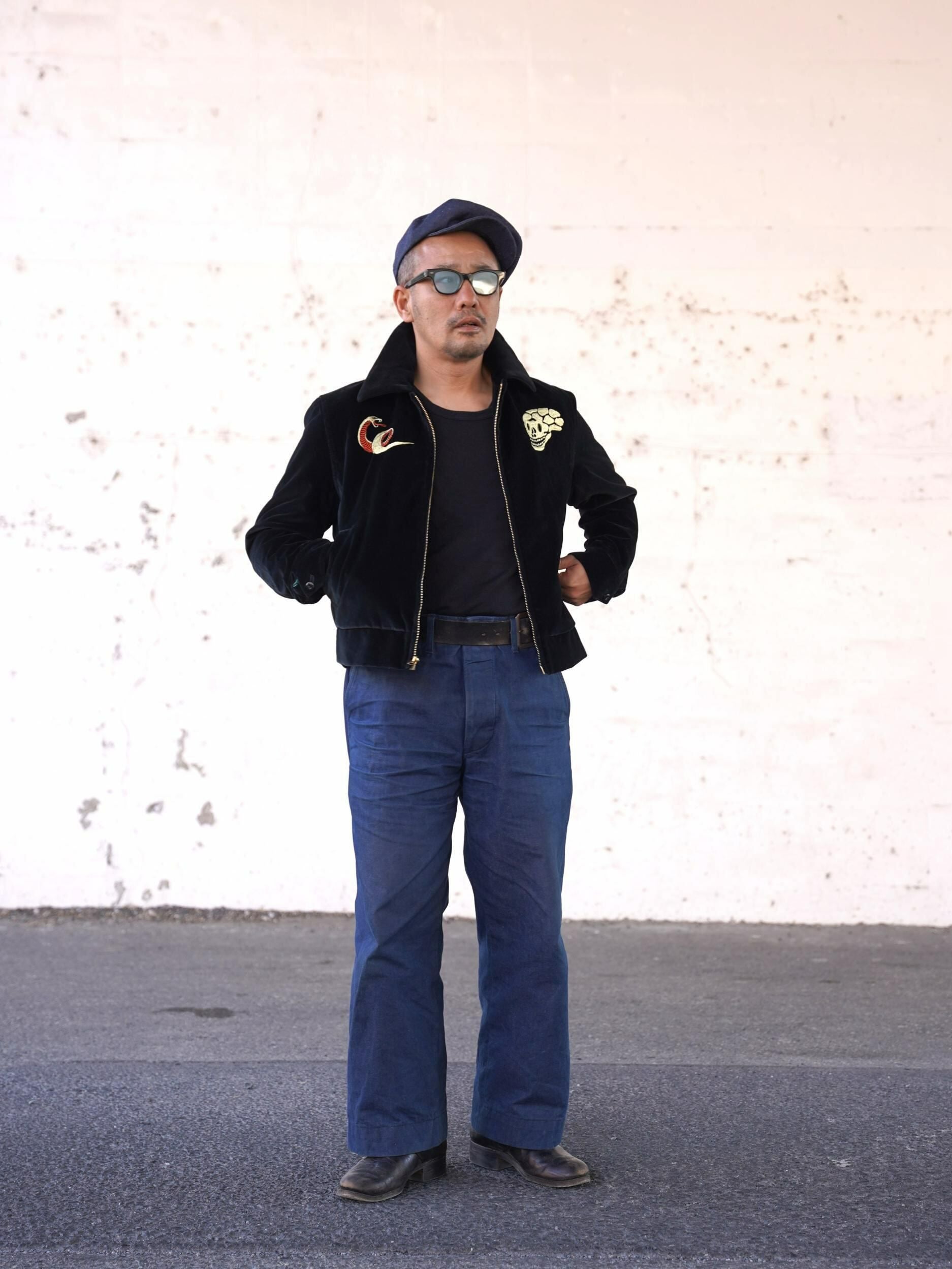 250421】50s Velvet Drizzler Jacket（Skull） | Classic clothing