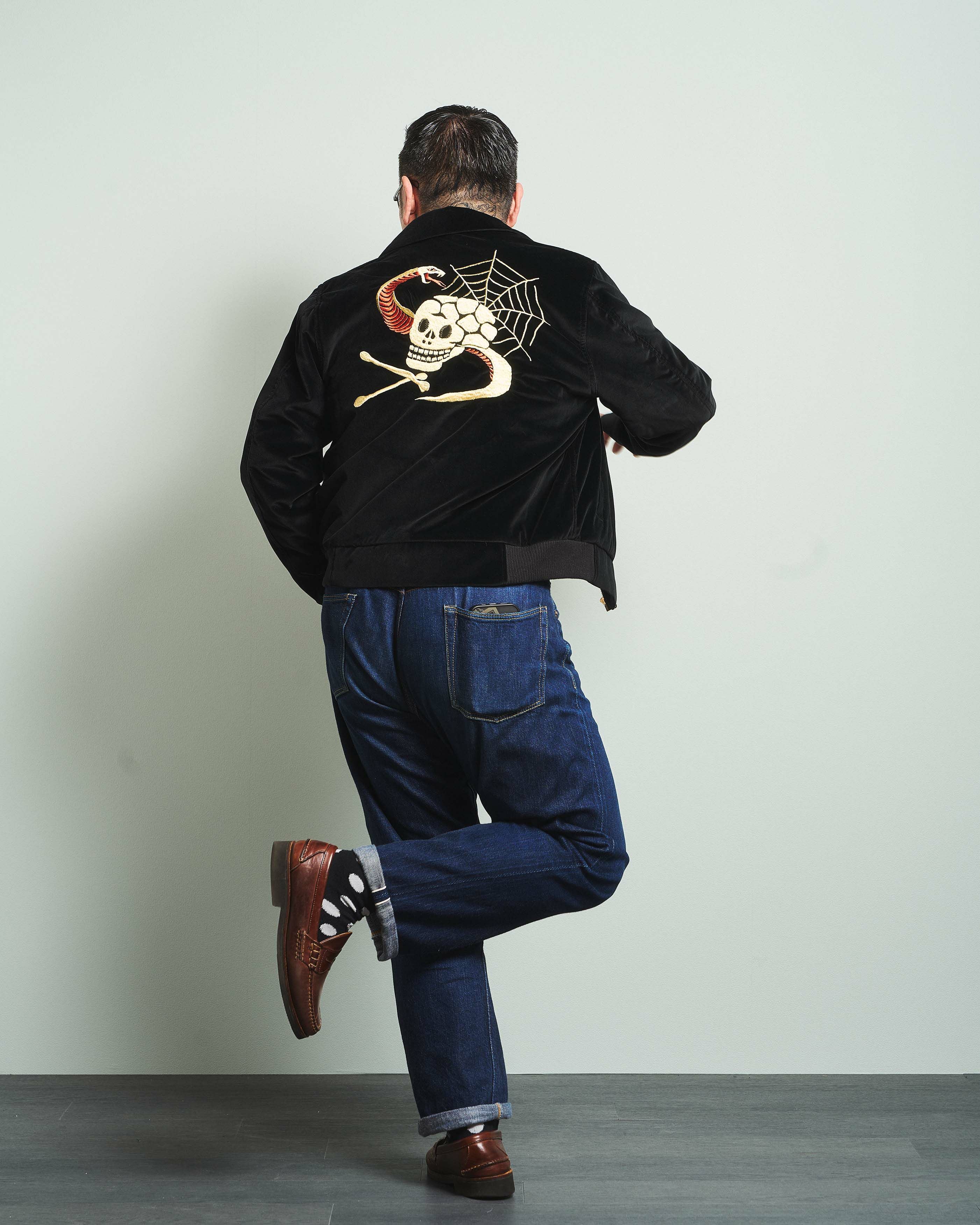 250421】50s Velvet Drizzler Jacket（Skull） | Classic clothing