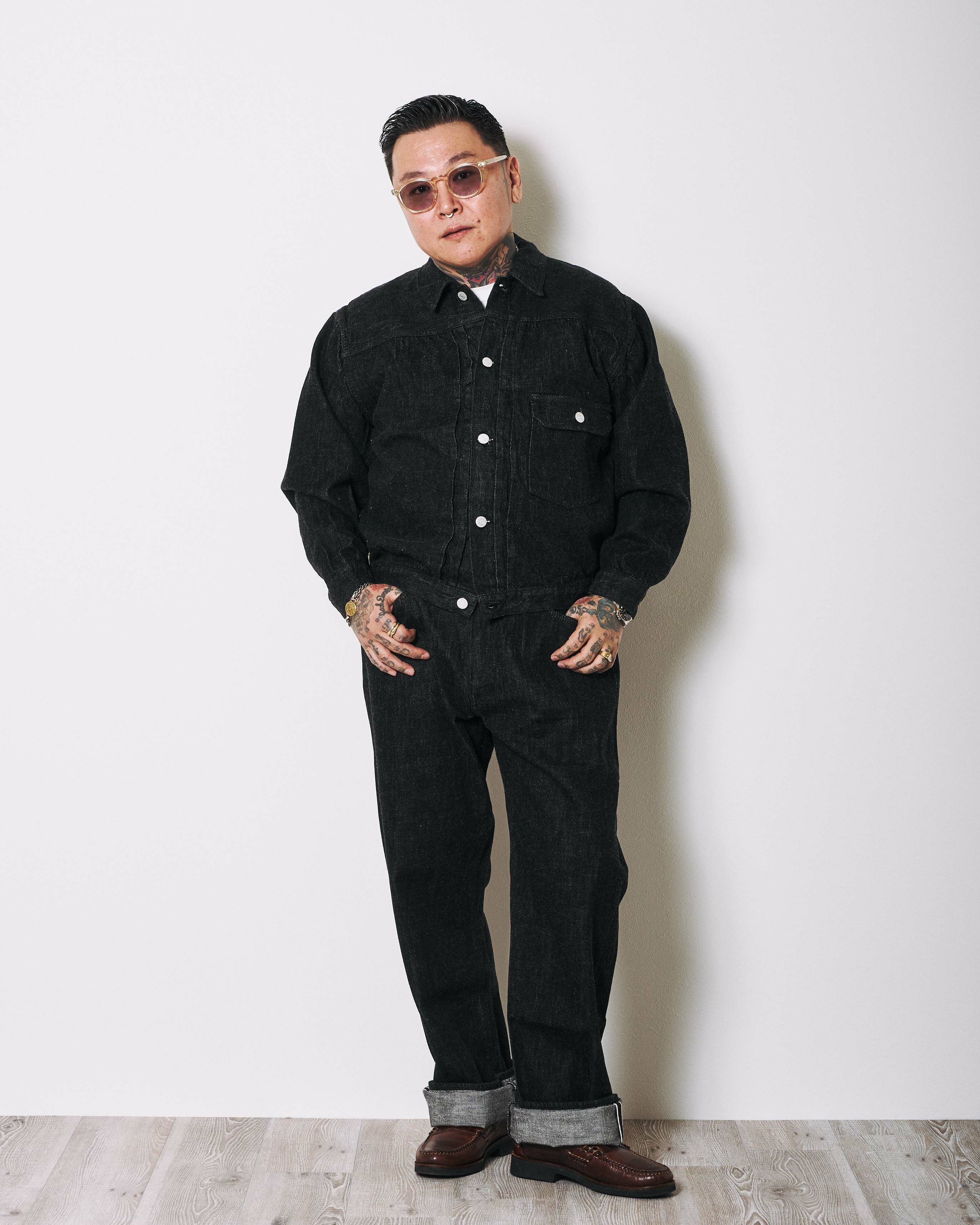 2107BKSS Type 1 Black Denim Jacket (Super Smooth) | Classic clothing