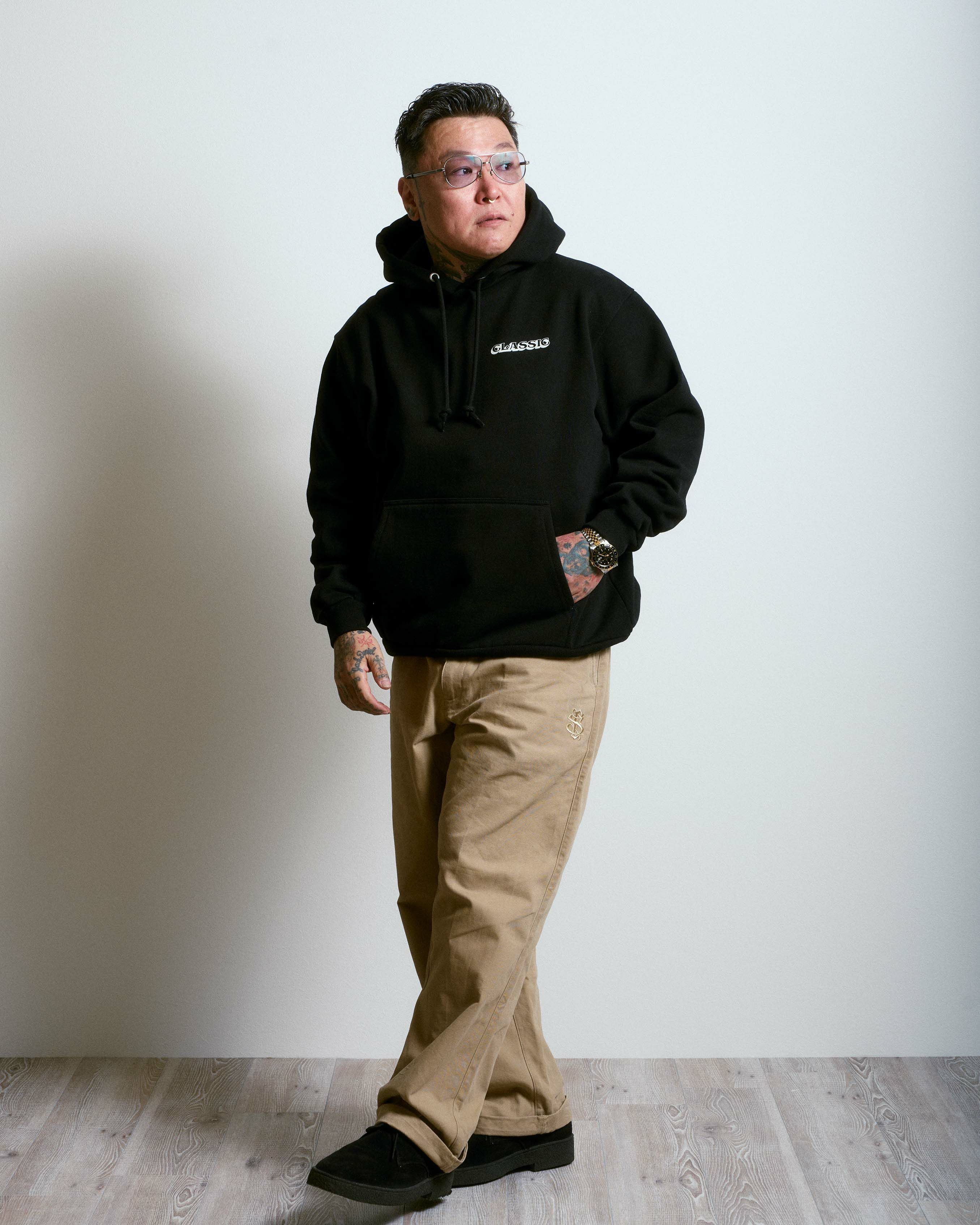 Flag Hoodie（Black） | Classic clothing