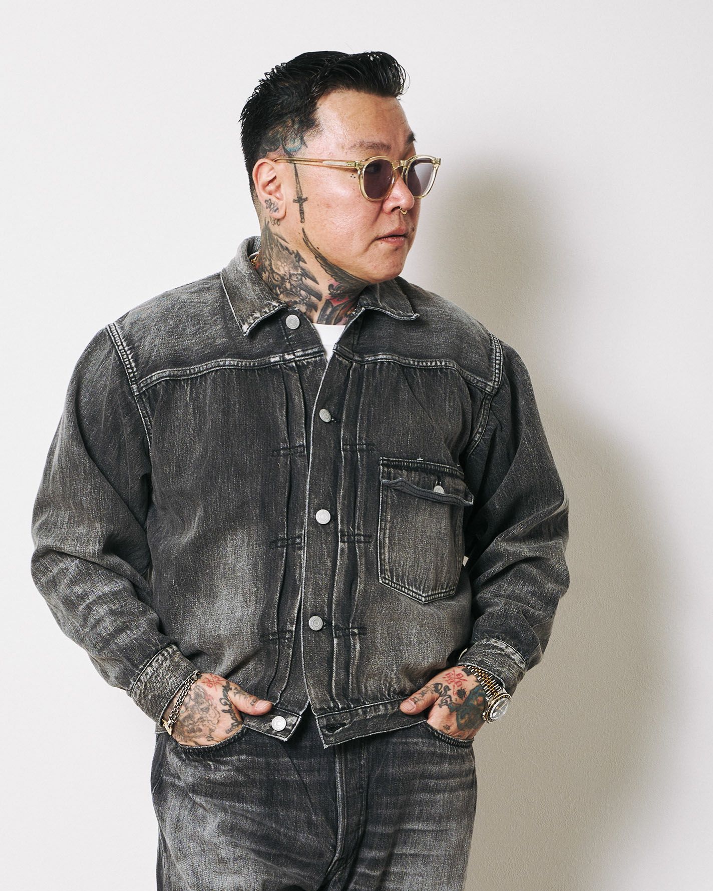 2107BKSSHW Type 1 Black Denim Jacket Dartford (Super Smooth