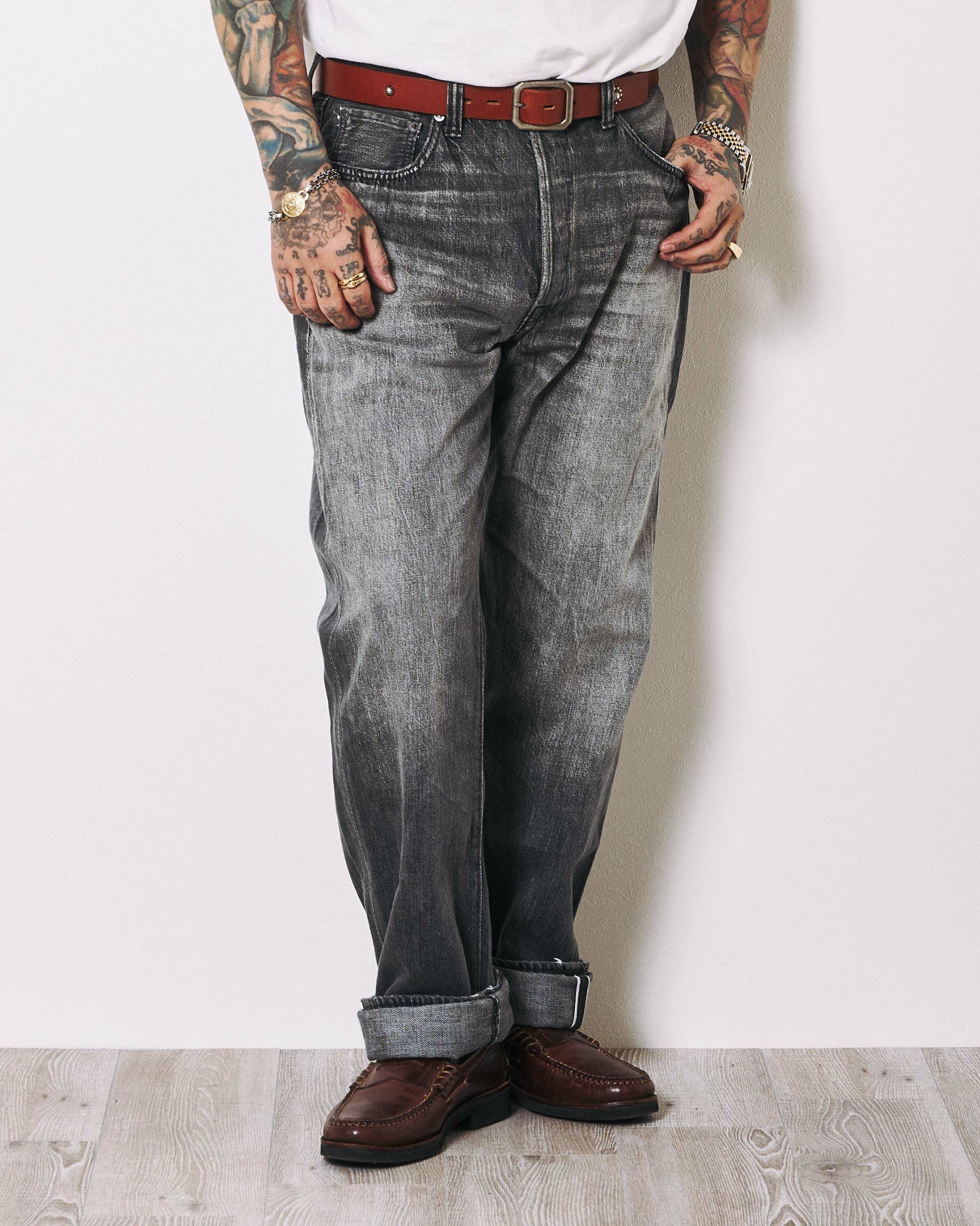 1101BKSSHW Straight Black Selvedge Denim Dartford(Super Smooth