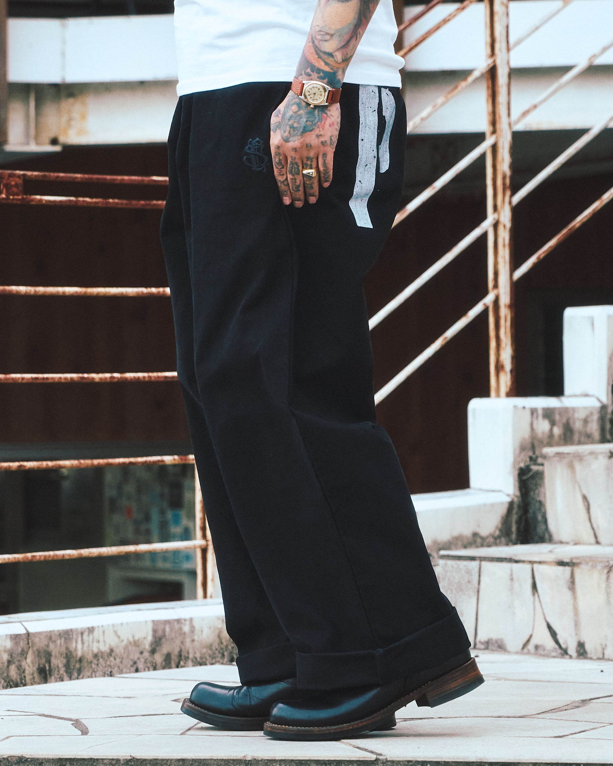 OG prisoner pants（Black） | Classic clothing
