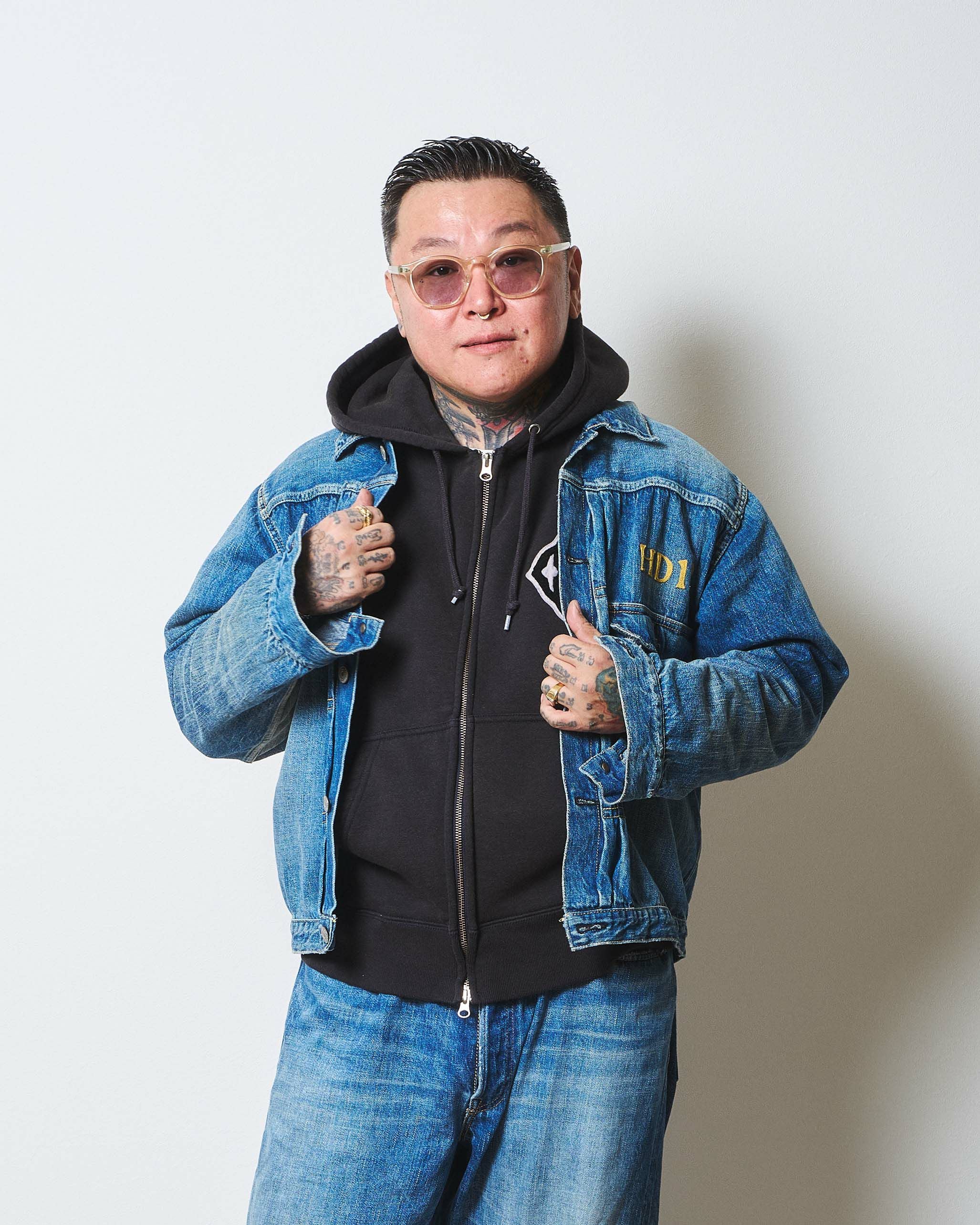 Classic【C】Logo wappen Zip Hoodie（for Denim） | Classic clothing