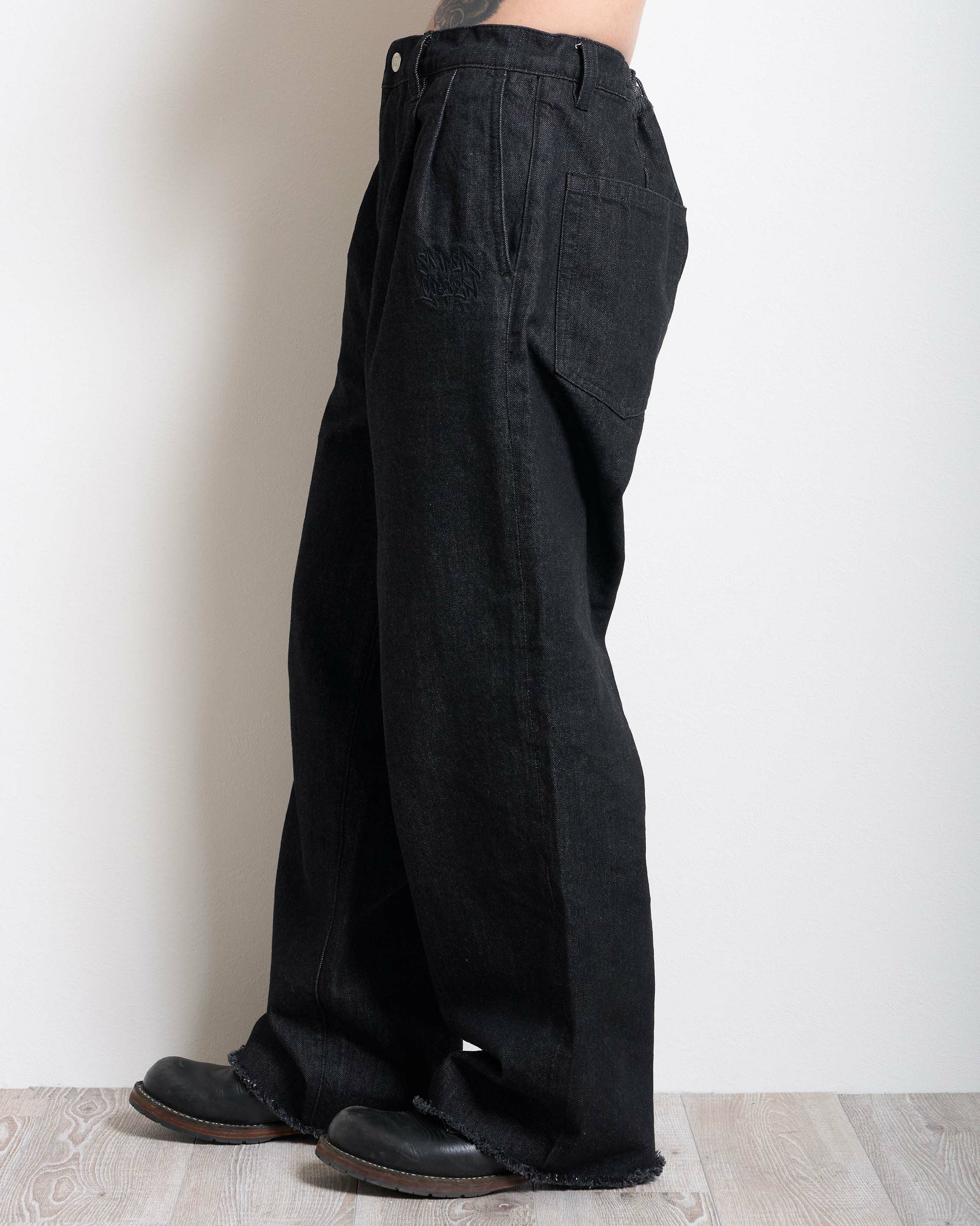 SG Wide denim pants（Black） | Classic clothing