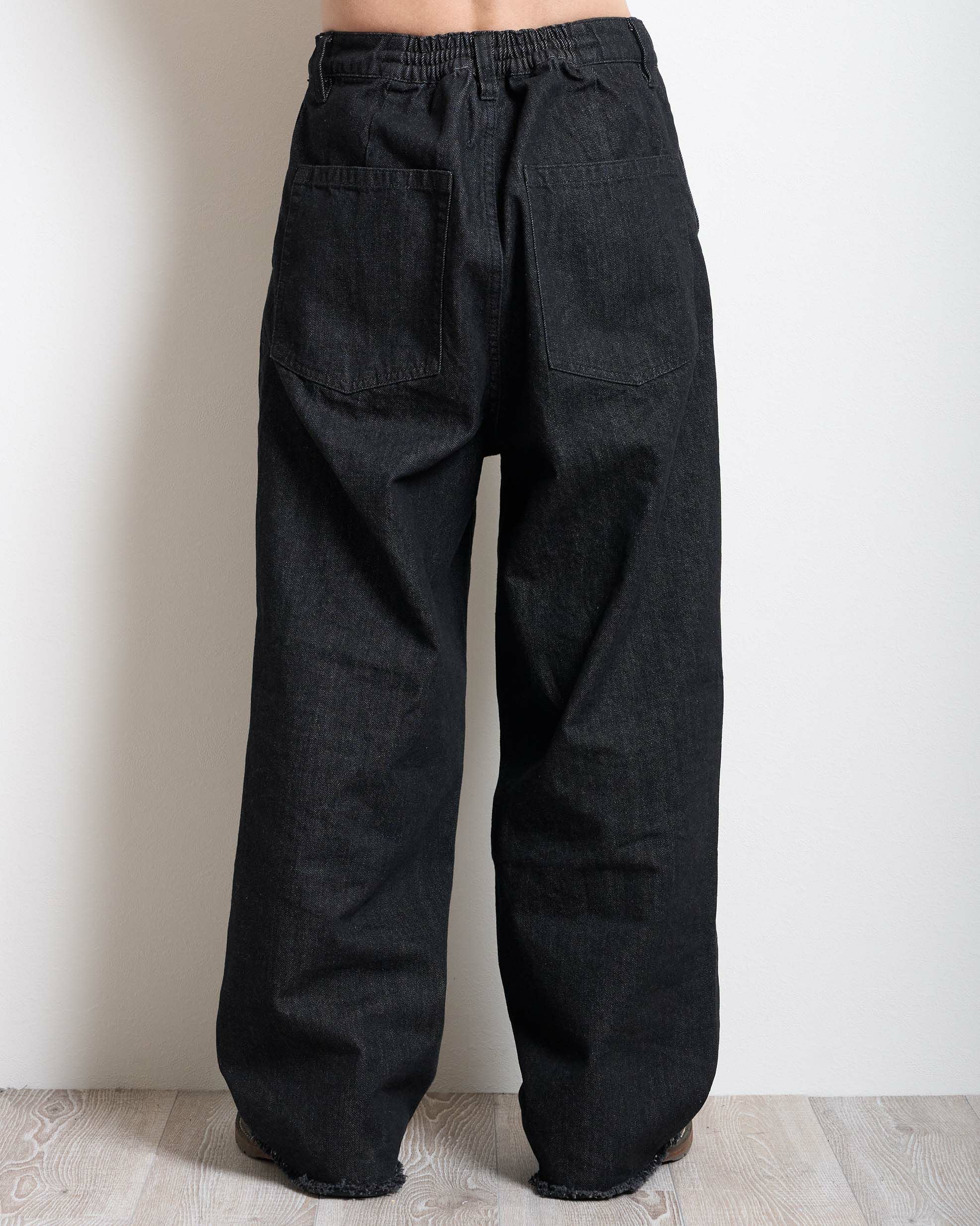 SG Wide denim pants（Black） | Classic clothing