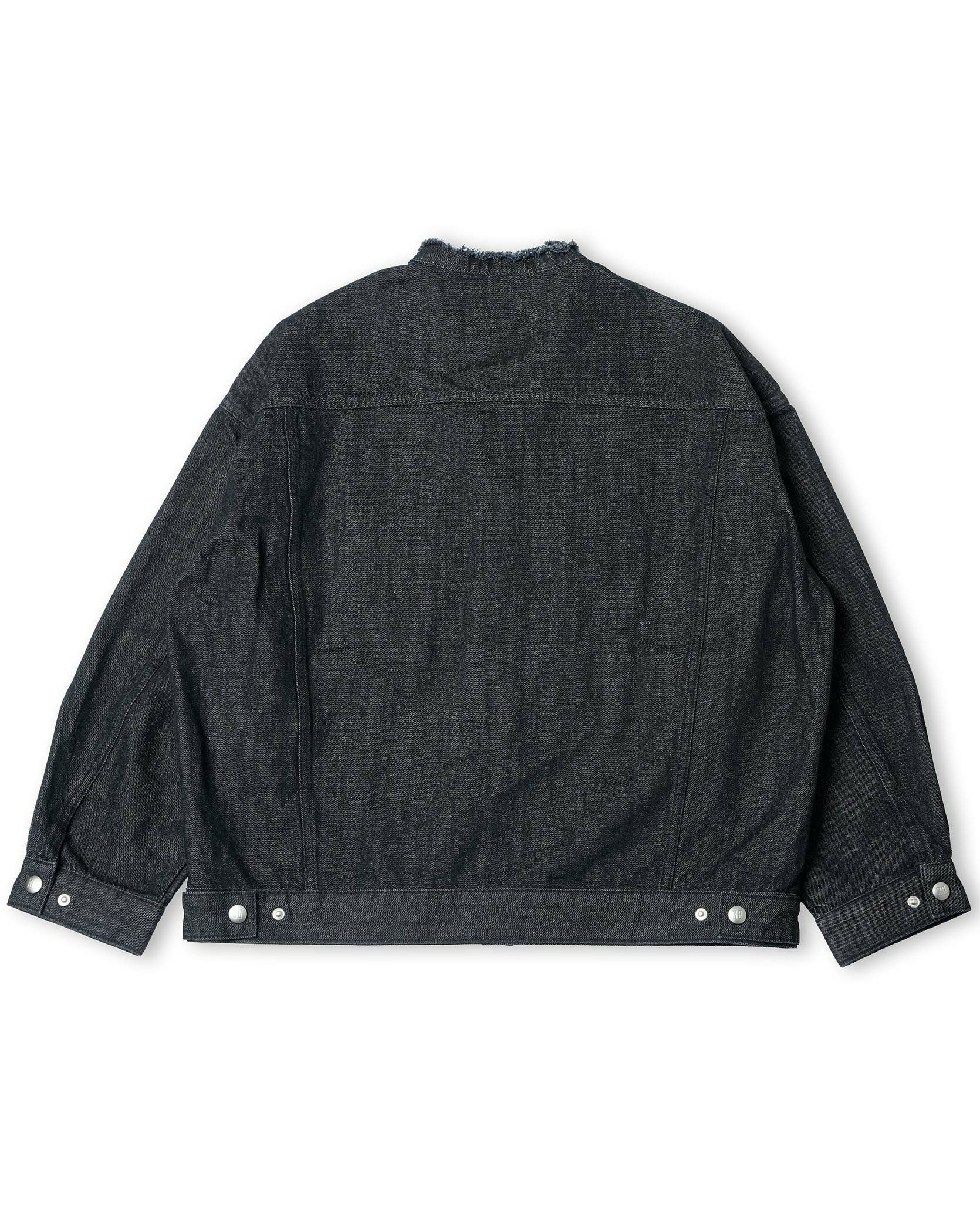 SG Collarless denim jacket（Black） | Classic clothing