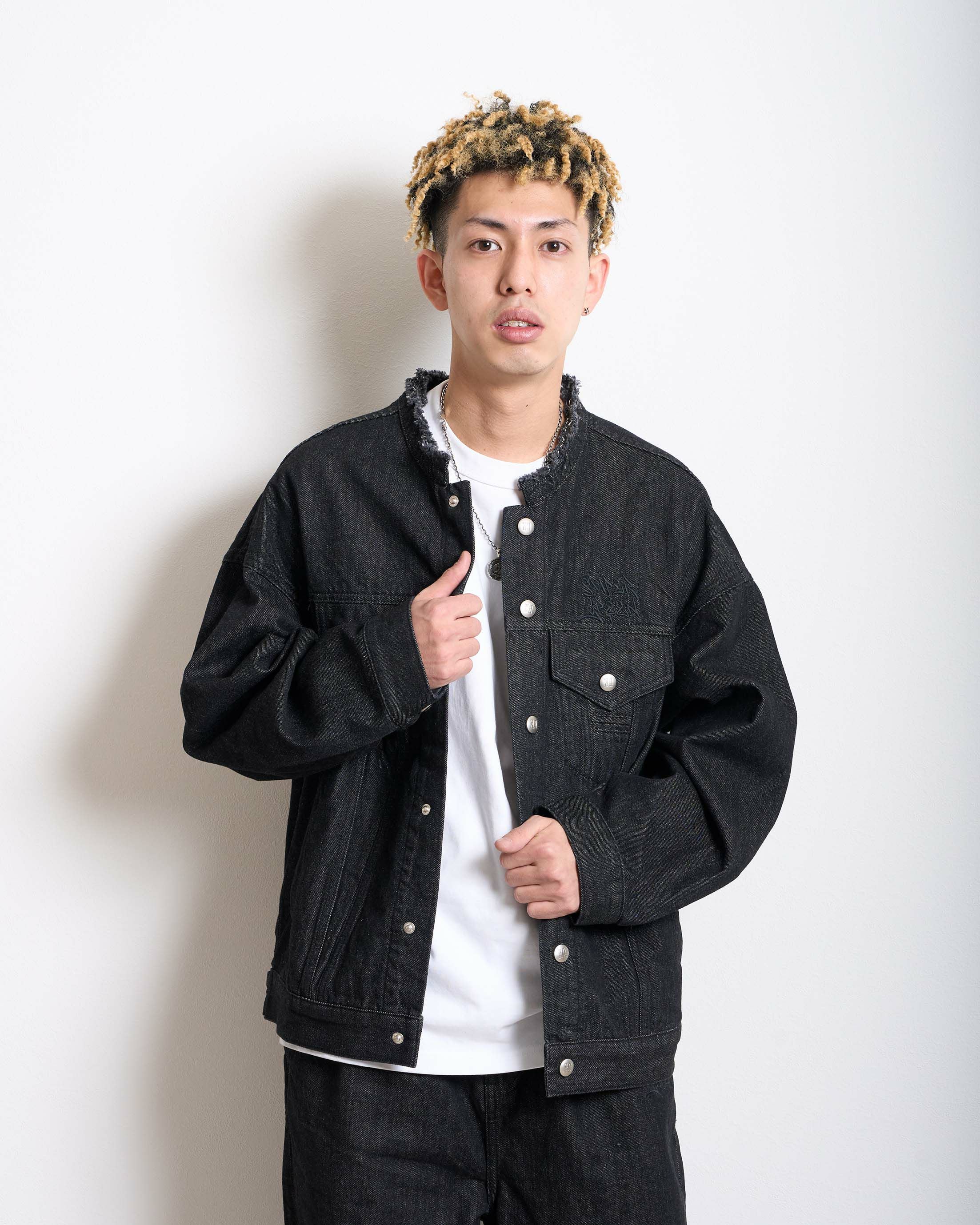 digne.no colorlessジャケット黒 SG Collarless denim jacket（Black） | Classic clothing