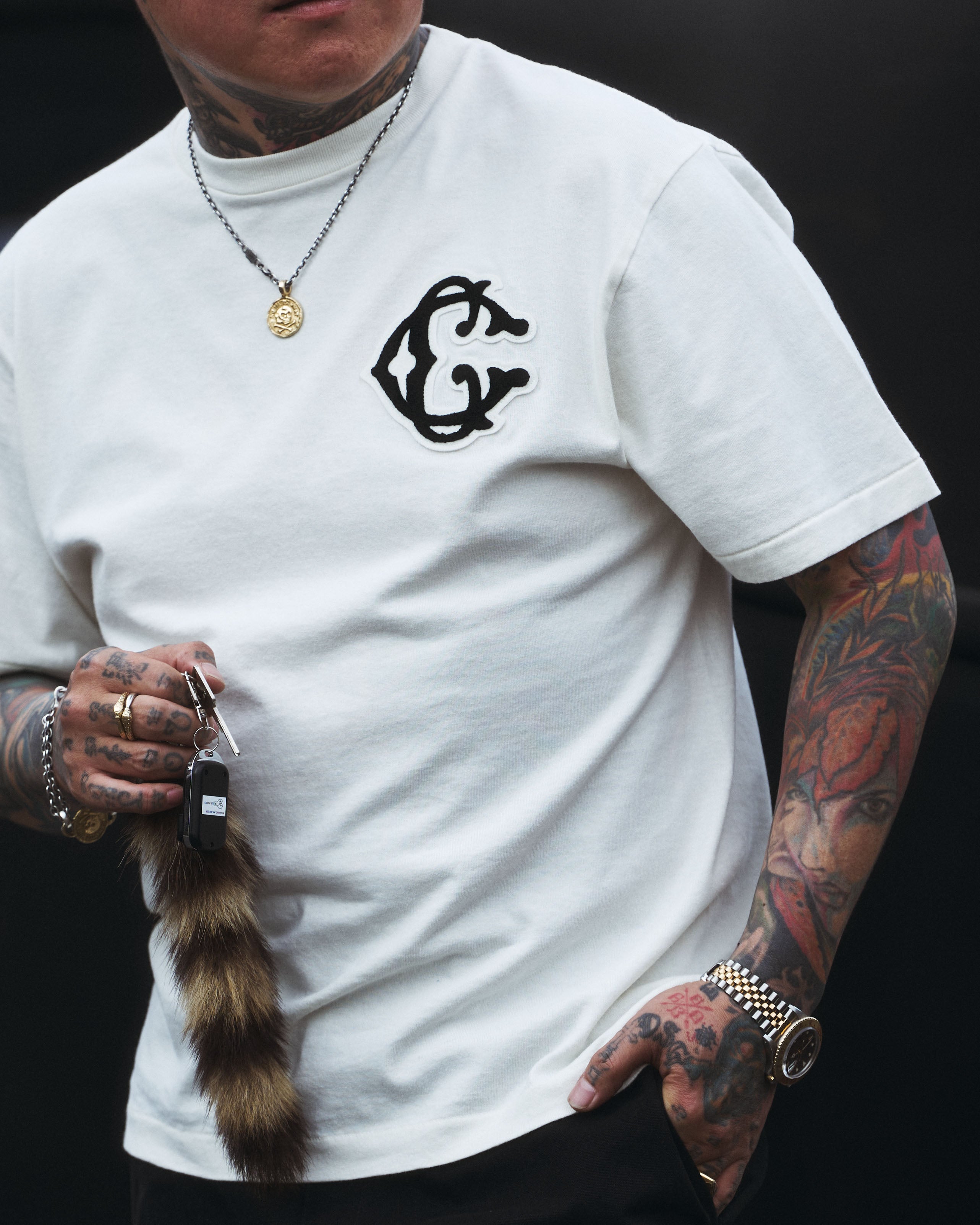 2COLOR】Classic【C】Logo wappen S/S T-shirt | Classic clothing
