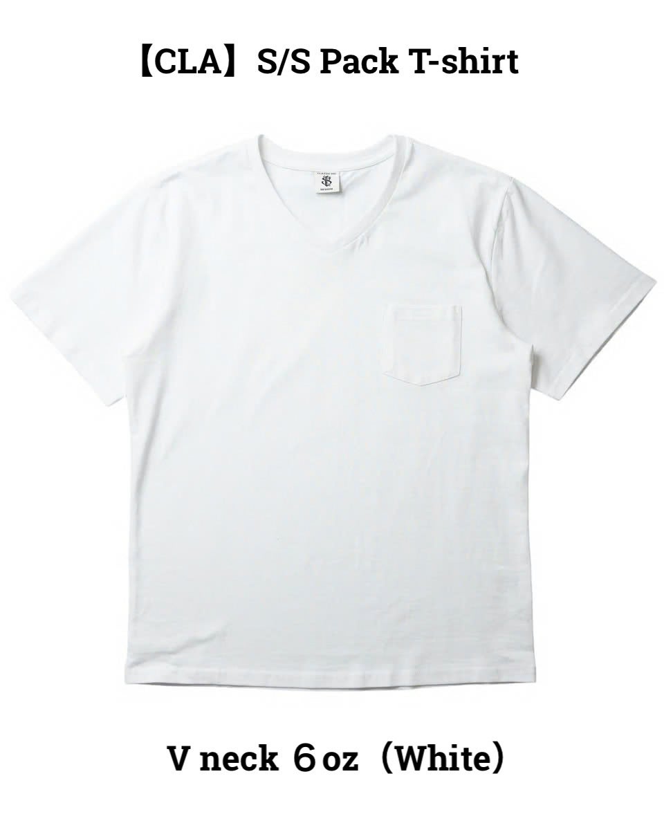 CLA】 S/S Pack T-shirt V-neck 6oz【2COLOR】 | Classic clothing