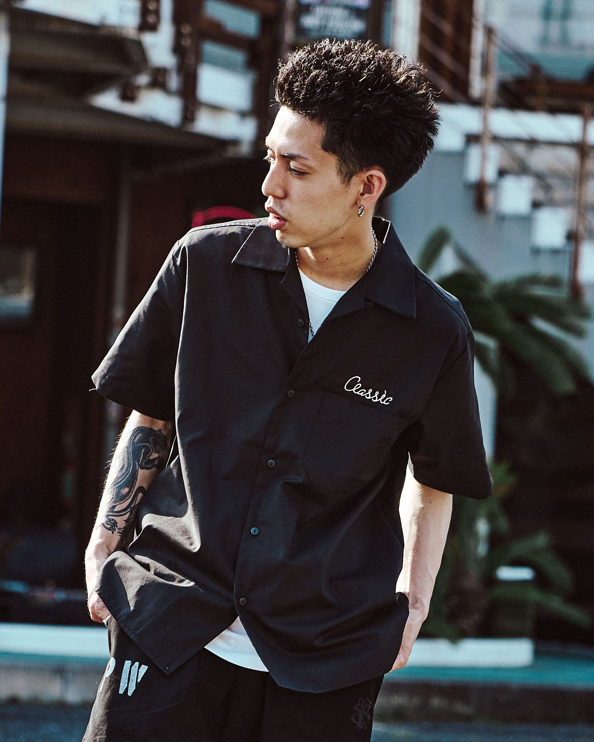 2COLOR】Classic Open Collar S/S Shirt | Classic clothing