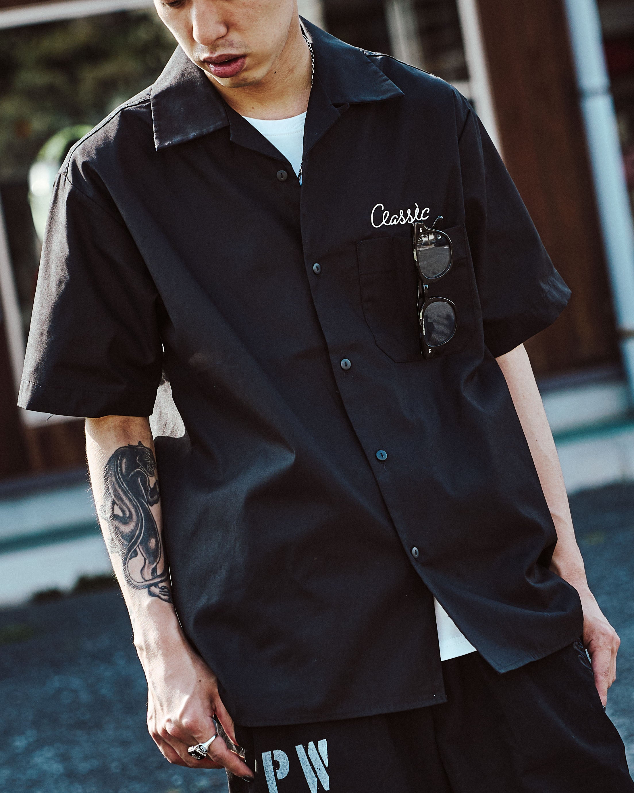 2COLOR】Classic Open Collar S/S Shirt | Classic clothing