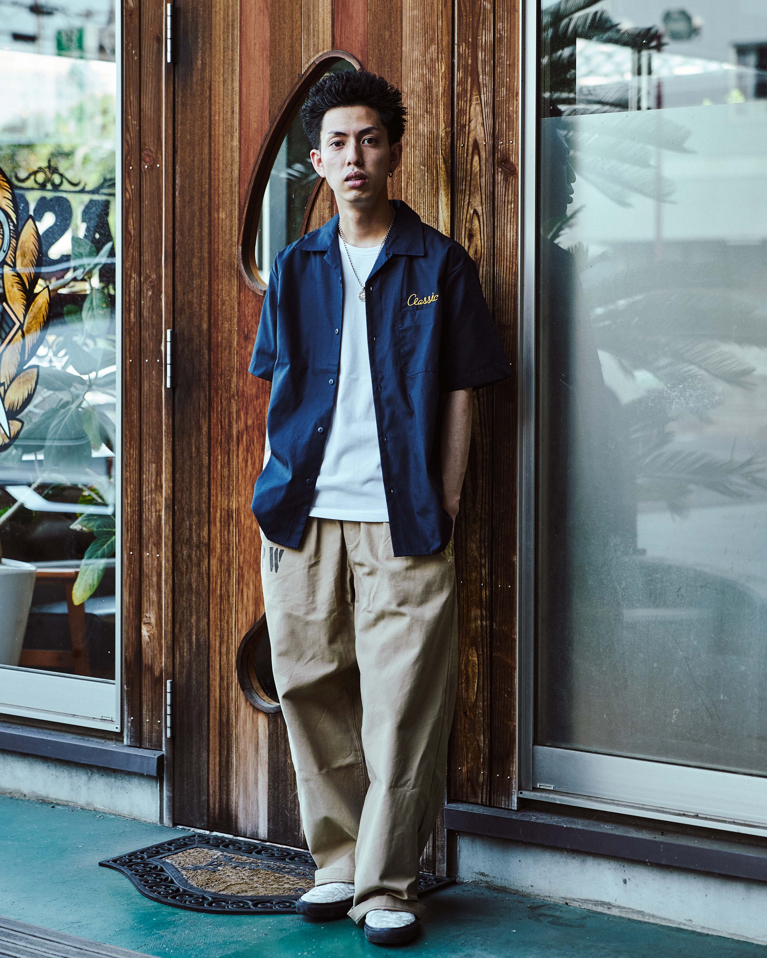2COLOR】Classic Open Collar S/S Shirt | Classic clothing