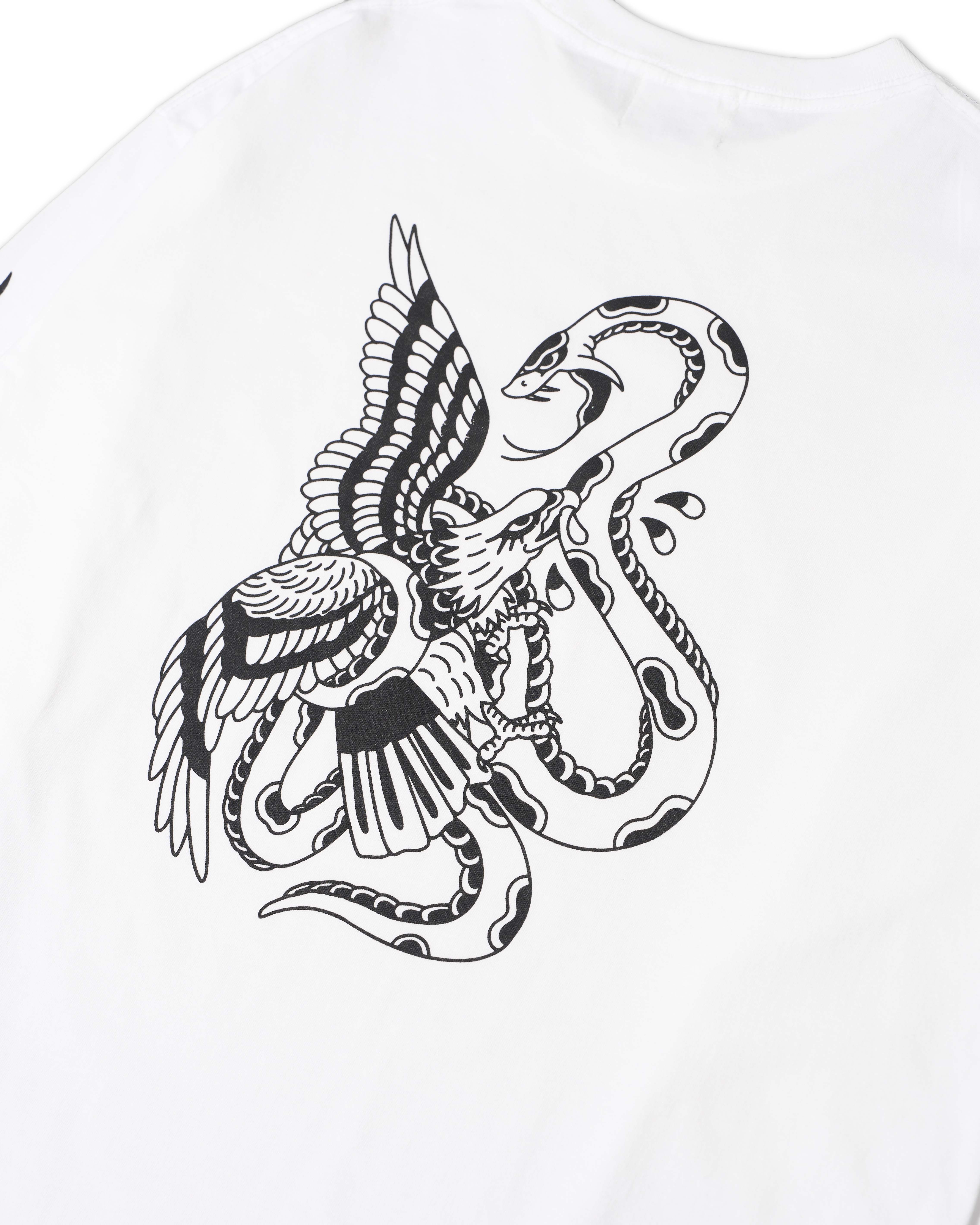 Eagle and Snake L/S T-shirt (White) | Classic clothing