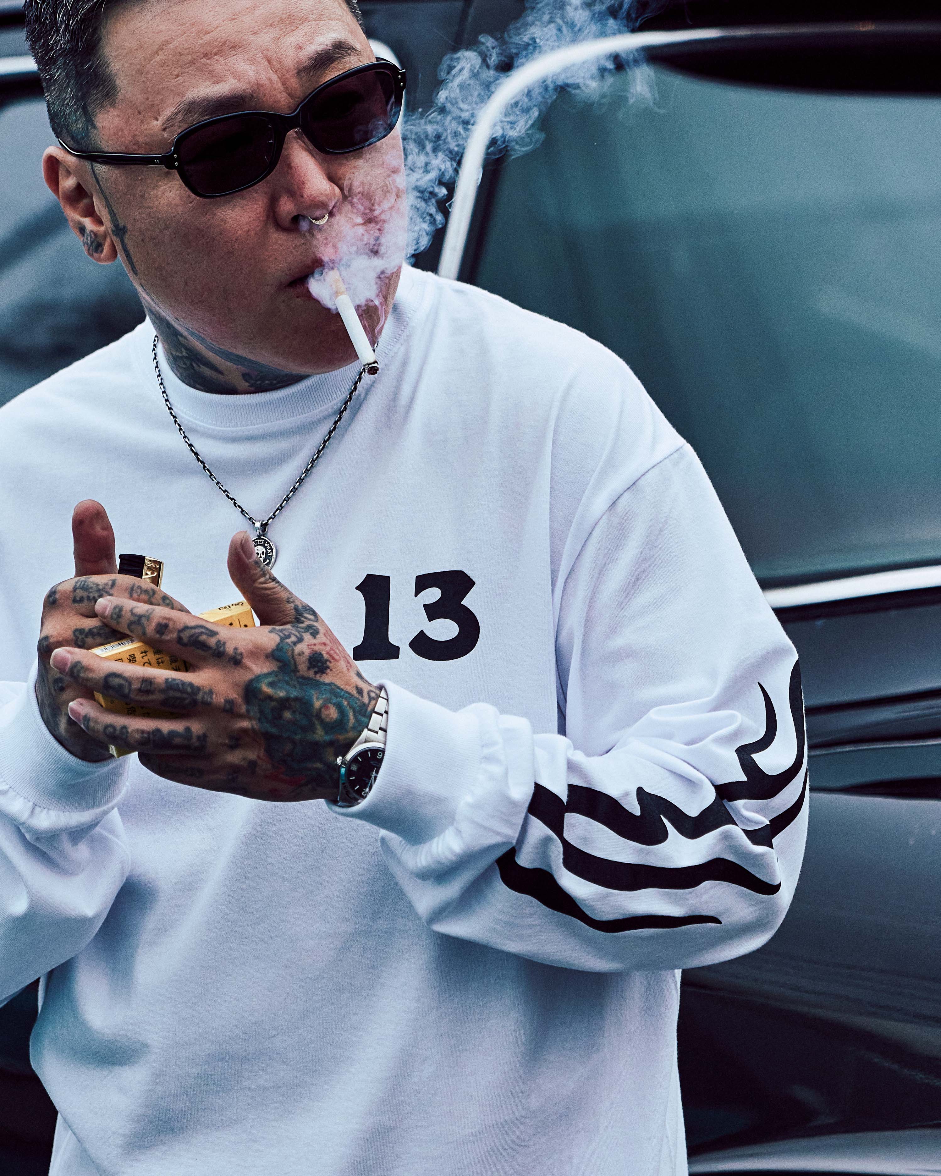 Eagle and Snake L/S T-shirt (White) | Classic clothing